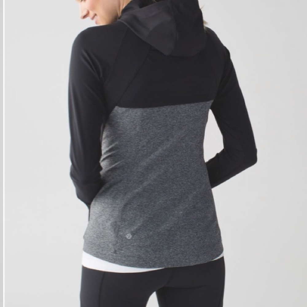 Lululemon Rain-On Train-On Jacket Black / Heathered Black Sz 2